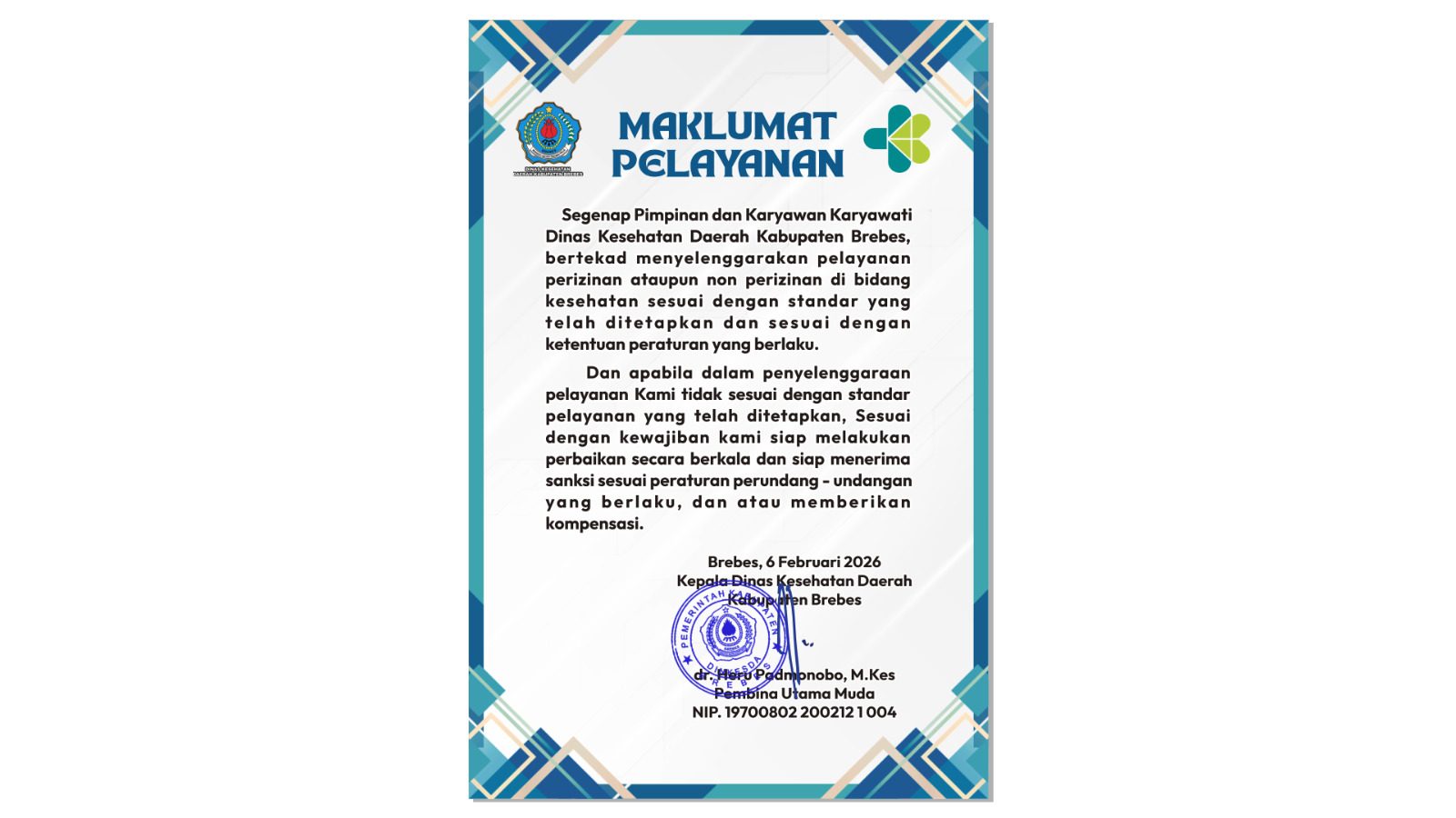 13. MAKLUMAT PELAYANAN